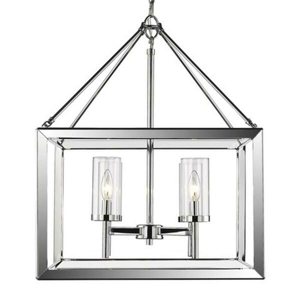 Golden Lighting Smyth 4 Light Chandelier in Chrome with Clear Glass 2074-4 CH-CLR